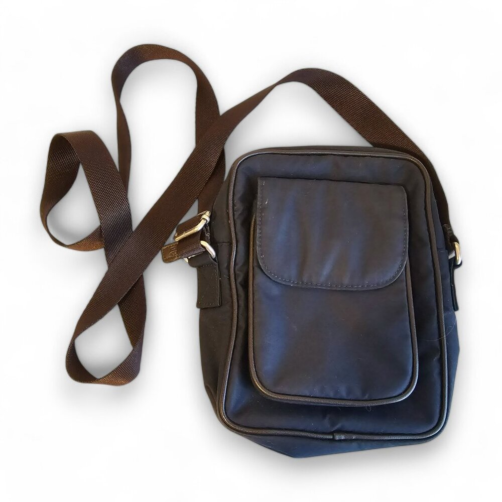 American Eagle Outfitters Crossbody Bag Navy Blue Fabric Magnetic Pocket Neutral